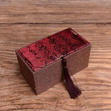 Usado, Wenwan Walnut Storage Box Wooden Box Fringed Linen Brocade Gift Packaging Box comprar usado  Enviando para Brazil