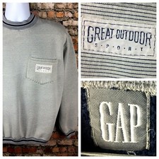 Moletom listrado vintage anos 80 anos 90 GAP ótimo esporte ao ar livre gola redonda pequeno hip hop comprar usado  Enviando para Brazil