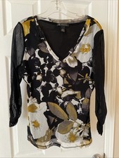 Blusa INC International Concepts feminina linda preta cinza dourada tamanho G manga 3/4 comprar usado Blusa INC International Concepts feminina linda preta cinza dourada tamanho G manga 3/4 comprar usado  Enviando para Brazil