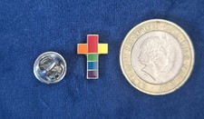 Rainbow cross pin for sale  LONDON