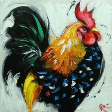Galo #1048 - 12x12" pintura a óleo original por Roz comprar usado  Enviando para Brazil