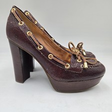 Sapato Sperry Top Sider Feminino Plataforma Salto Bloco Couro Marrom Barco Bomba Tamanho 5 M comprar usado  Enviando para Brazil