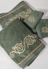 Conjunto de 4 Pano de Banho/Lavagem Avanti X2 Conjuntos Acabamento de Corda de Ouro Cetim Hollywood Regency  comprar usado  Enviando para Brazil