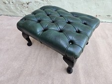 Green leather chesterfield for sale  MARKET DRAYTON