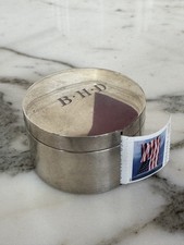 Caja de estampillas de plata de ley, accesorios de escritorio antiguos, interior lavado dorado segunda mano  Embacar hacia Mexico