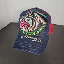 Boné vintage Ed Hardy cachorro caminhoneiro Snapback vermelho amor mata lentamente adulto tamanho único jeans comprar usado  Enviando para Brazil