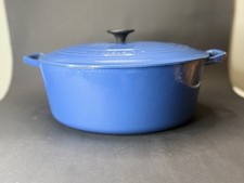 Caçarola Le Creuset #31 ferro fundido oval holandesa forno e tampa azul COMO ESTÁ comprar usado  Enviando para Brazil