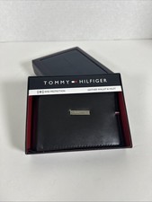 NOVA CARTEIRA MASCULINA DE COURO TOMMY Hilfiger e valet proteção rfid preta bifold comprar usado  Enviando para Brazil