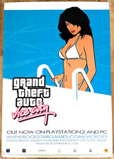 Pôster promocional Grand Theft Auto GTA Vice City RARO PS2 69cm x 98,5cm, usado comprar usado  Enviando para Brazil