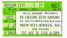 Santana 14/04/89 San Rafael CA Marin Vets Mem Aud Ingresso Raro Stub Carlos comprar usado Santana 14/04/89 San Rafael CA Marin Vets Mem Aud Ingresso Raro Stub Carlos comprar usado  Enviando para Brazil