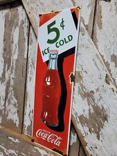 PLACA DE PORCELANA VINTAGE COCA COLA ANTIGA EXIBIÇÃO DE BEBIDAS COQUE REFRIGERANTE GELADO POP 17" comprar usado  Enviando para Brazil