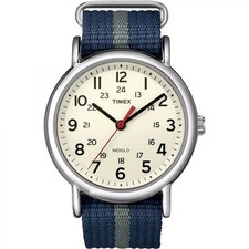 Timex T2N654, Relógio Masculino de Tecido "Weekender" Pulseira Azul, Indiglo comprar usado  Enviando para Brazil