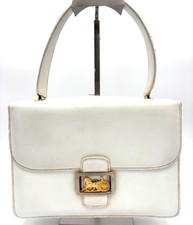 Bolsa de mão CELINE Horse Carriage couro ouro branco hardware autêntica 0024 comprar usado  Enviando para Brazil