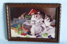 Katzen litho holzrahmen gebraucht kaufen  Deutschland