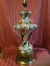 Antigo abajur de mesa italiano Capodimonte ouro verde dourado 22” pés de golfinho pintado à mão comprar usado  Enviando para Brazil