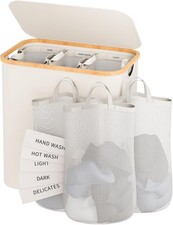 Cesto de roupa sujo 160L com tampa cesto de roupa 3 seções comprar usado  Enviando para Brazil