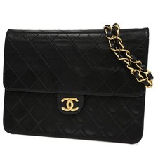Bolsa de ombro CHANEL CC logotipo corrente matelasse couro preta GHW vintage 636RL266 comprar usado  Enviando para Brazil
