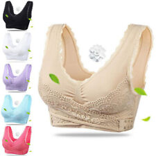 Sutiã esportivo feminino frente cruz ajustável fivela lateral colete de renda conforto push up comprar usado  Enviando para Brazil