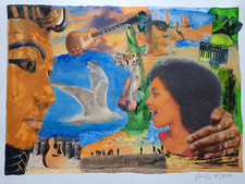 Riginal aquarell collage gebraucht kaufen  Deutschland
