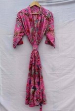 Vestido de noite quimonos estampa floral pássaro rosa indiano maxi vestido quimono roupões de banho comprar usado  Enviando para Brazil