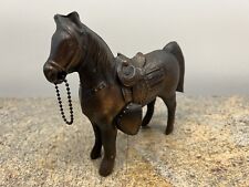 Estatueta vintage de metal fundido cobre bronze cavalo com sela colecionável 6 x 7 x 2, usado comprar usado  Enviando para Brazil