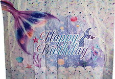 Foto de feliz aniversário cauda de sereia pano de fundo 82 X 59 suprimentos para festa decoração princesa comprar usado  Enviando para Brazil