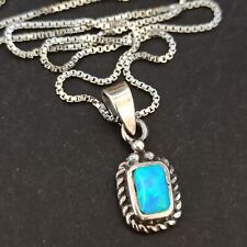 Colar de opala de prata com pingente geométrico delicado moldura de corda vintage 925 presente esterlina comprar usado  Enviando para Brazil
