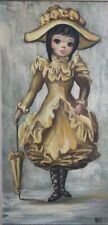 Pintura a óleo original Jean Maio - Menina de olhos grandes vestida de amarelo com parasol MCM comprar usado  Enviando para Brazil