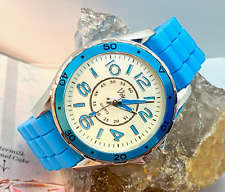 Relógio feminino Vivani R328CKL tom prata/azul pulseira de geléia de silicone bateria nova comprar usado  Enviando para Brazil