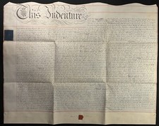 1829 indentured deed for sale  BEDFORD