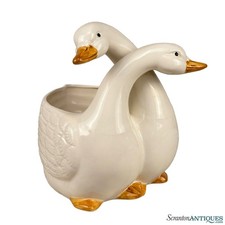 Usado, Plantador interno vintage grande cerâmica duplo pato cisne figura comprar usado  Enviando para Brazil