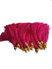 Kuchulu In Seta E Frangia Per Saree (Confezione Da 12) Portachiavi Etnico Rosa, usado comprar usado  Enviando para Brazil