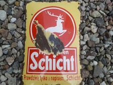 RARE vinatage plate Emailshild Schicht Mydlo Bialy Jelen Poland 40x27,5cm  na sprzedaż  PL
