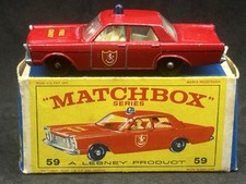 Matchbox Lesney 59 C Galaxie Fire Chief BPW em caixa tipo E4 placa de base 55/59, usado comprar usado  Enviando para Brazil