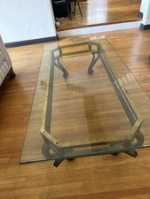 w base metal table glass for sale  Los Angeles