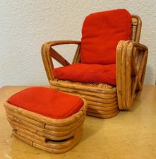 Cadeira Pretzel Era Paul Frankl Rattan e amostra de vendedor otomano comprar usado  Enviando para Brazil