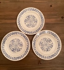 3 Pratos de Almoço Oxford Vintage 7,5", Feitos no Brasil, Marfim/Azul Floral comprar usado  Enviando para Brazil