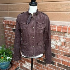 Usado, Jaqueta de Moto Abercrombie and Fitch Marrom Chocolate Feminina Tamanho Grande comprar usado  Enviando para Brazil