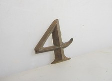 Usado, Placa de bronze vitoriana número casa "4" quatro placas antigas bronze antiga 1,5"H comprar usado Usado, Placa de bronze vitoriana número casa "4" quatro placas antigas bronze antiga 1,5"H comprar usado  Enviando para Brazil