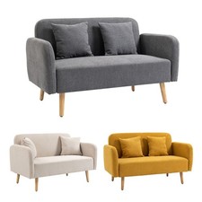 HOMCOM 2-osobowa podwójna sofa poduszka na siedzisko i oparcie drewno gumowe na sprzedaż HOMCOM 2-osobowa podwójna sofa poduszka na siedzisko i oparcie drewno gumowe na sprzedaż  Wysyłka do Poland