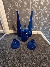 Cobalt glass embossed for sale  SKEGNESS
