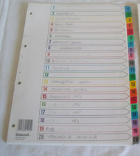 Numbered page dividers for sale  NOTTINGHAM