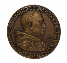 Usado, Medalha de Bronze 1959 Dr. Antonio de Oliveira Salazar 1917 Portugal Comemorativa comprar usado  Enviando para Brazil