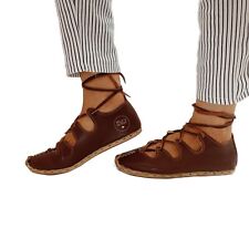 Sandálias de couro feitas à mão personalizadas gladiador renascimento Ren Fair sapatos Pixie comprar usado  Enviando para Brazil