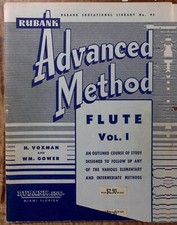 Usado, 1947 RUBANK ADVANCED METHOD FLAUTA VOL 1 H. VOXMAN WM. GOWER NO 95 Z2972 comprar usado  Enviando para Brazil