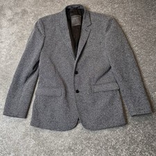Blazer Zara Man cinza tamanho 42 EUA ajuste moderno jaqueta texturizada de 2 botões nova sem etiquetas tweed comprar usado  Enviando para Brazil