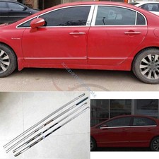 Tiras inferiores 4 peças moldura peitoril janela aço cromado para Honda Civic 2006-10-2011 comprar usado  Enviando para Brazil