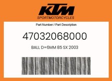 Bola genuína KTM D=6mm 85 Sx 2003 - 47032068000 comprar usado  Enviando para Brazil