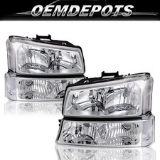 Faróis cromados Chevy Silverado 2003 2004 2005 2006 + lâmpadas de sinalização para-choque comprar usado  Enviando para Brazil