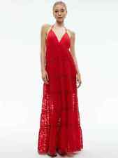 Vestido maxi feminino Alice + Olivia MAE HALTER TIERED cor rubi brilhante tamanho 2, usado comprar usado  Enviando para Brazil